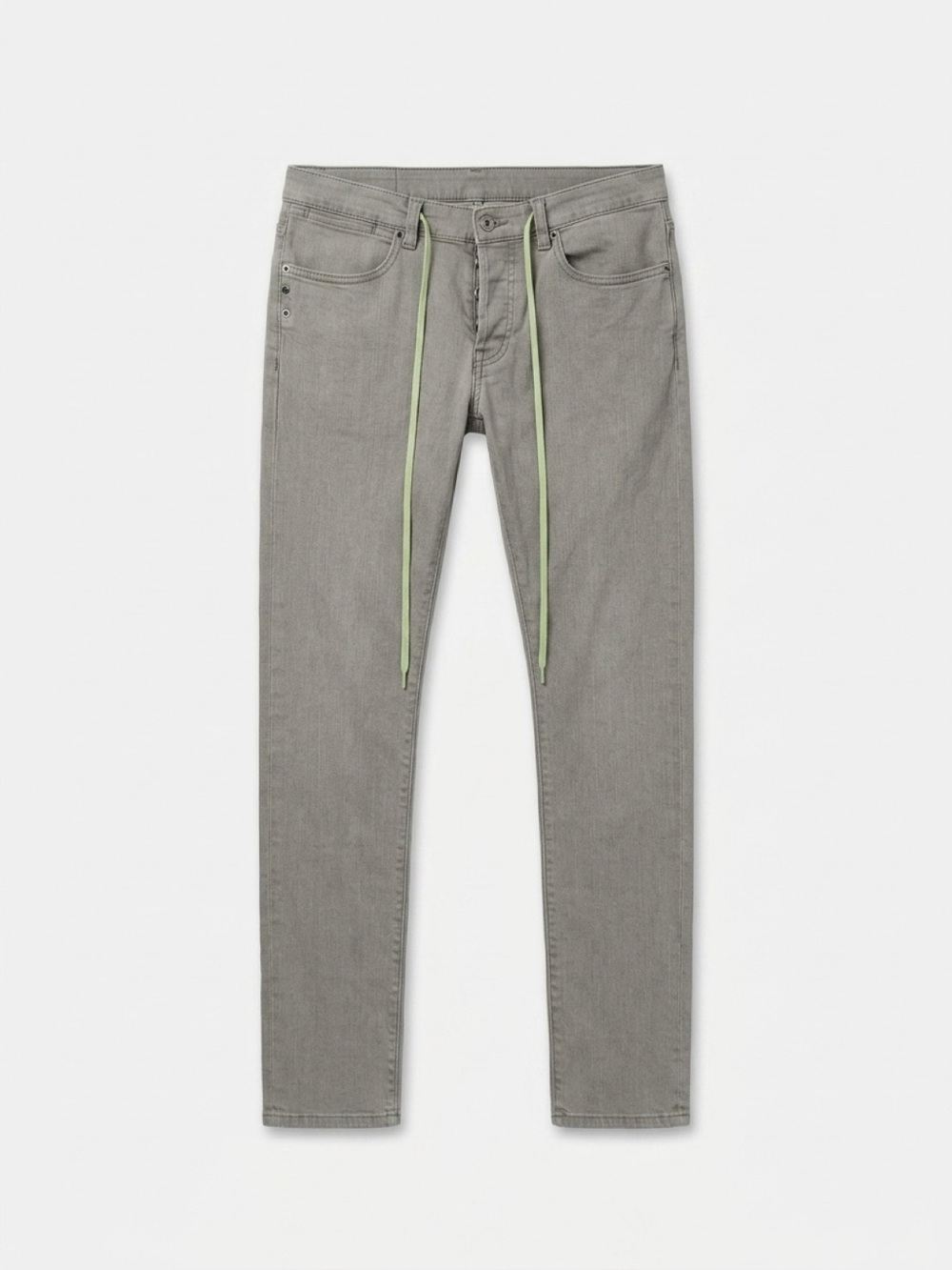 Kr3w Grey K-Slim Jeans with Light Green Drawcord